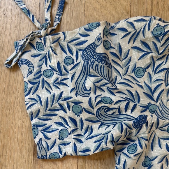 EUC Banjanan Girls printed dress, blue/white, sz 8 - Picture 4 of 7